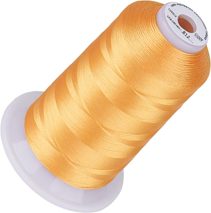 simthread 5500Yds Embroidery Thread, 5000M High-Yardage 40WT 100% Polyester Thread – 170+ Vivid Colors, High-Speed Rated – Compatible with Brother, Singer, Janome & More - Cream Yellow 812 - Image 1